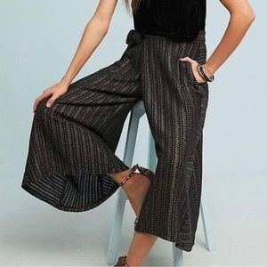 Anthropologie Eva Franco Black Striped Pants